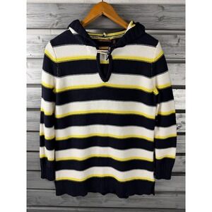 525 America Sweater Womens Small Striped Hooded Long Sleeve